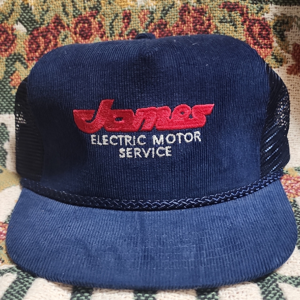 Navy Blue Corduroy Trucker Hat